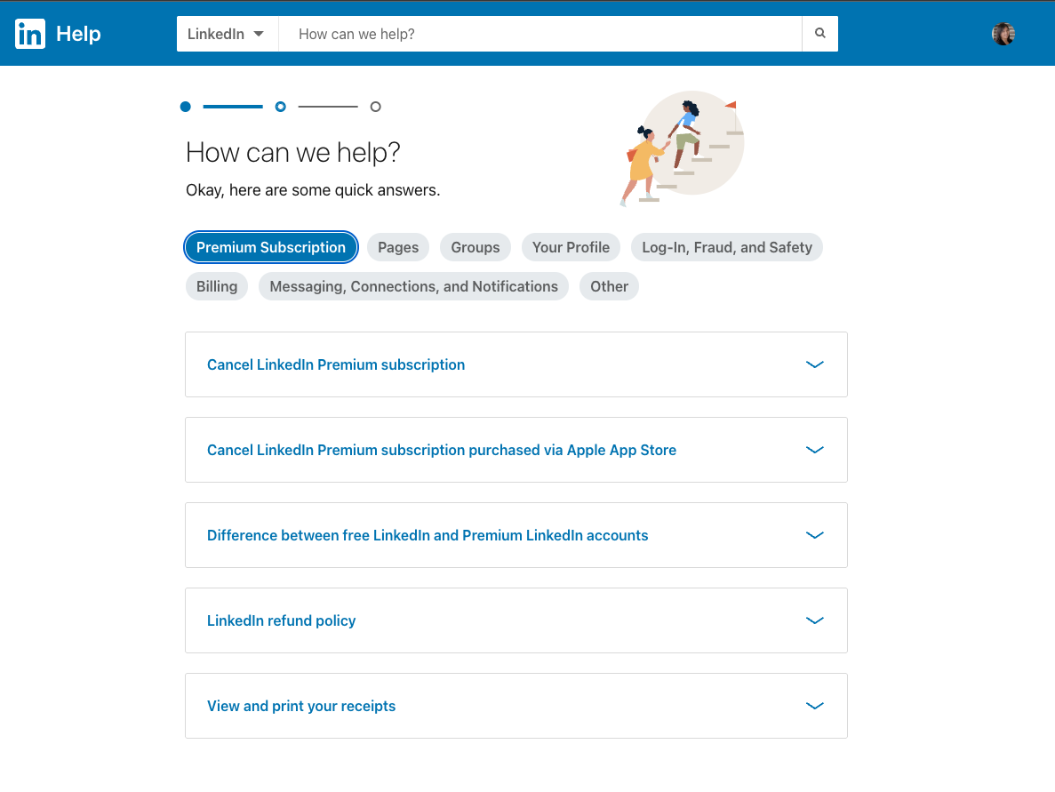 LinkedIn Customer Support Wizard